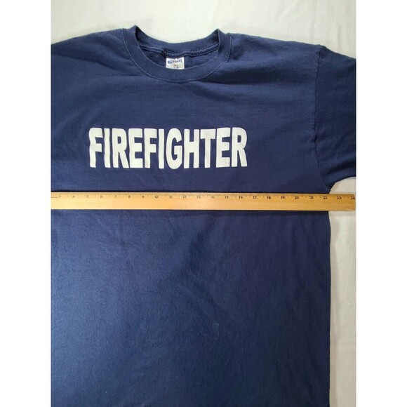 Jerzees Firefighter MDA T-Shirt XL – Blue Cotton Tee #FillTheBoot #CharityWear - Picture 4 of 5